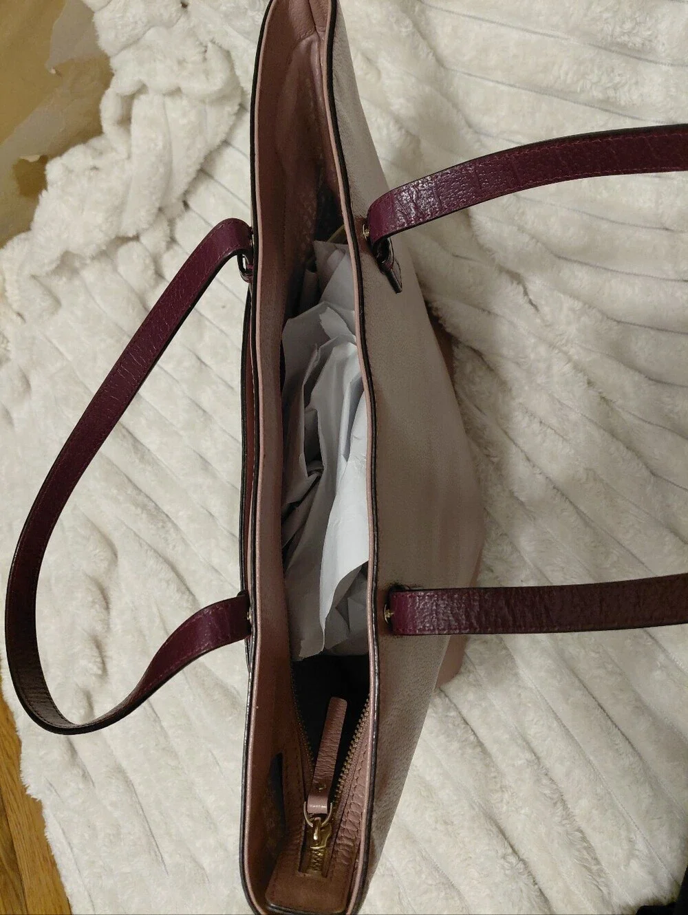 Kate Spade Grand Street Katie Large Tote Bag Purse Dusty Peony And Mullberry